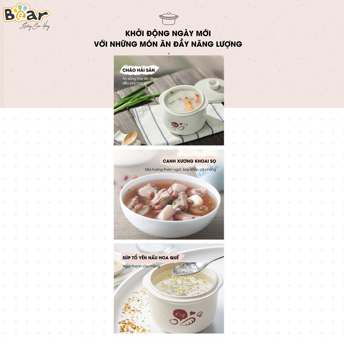 Nồi nấu chậm hẹn giờ thông minh 0 8L Bear SUBE001