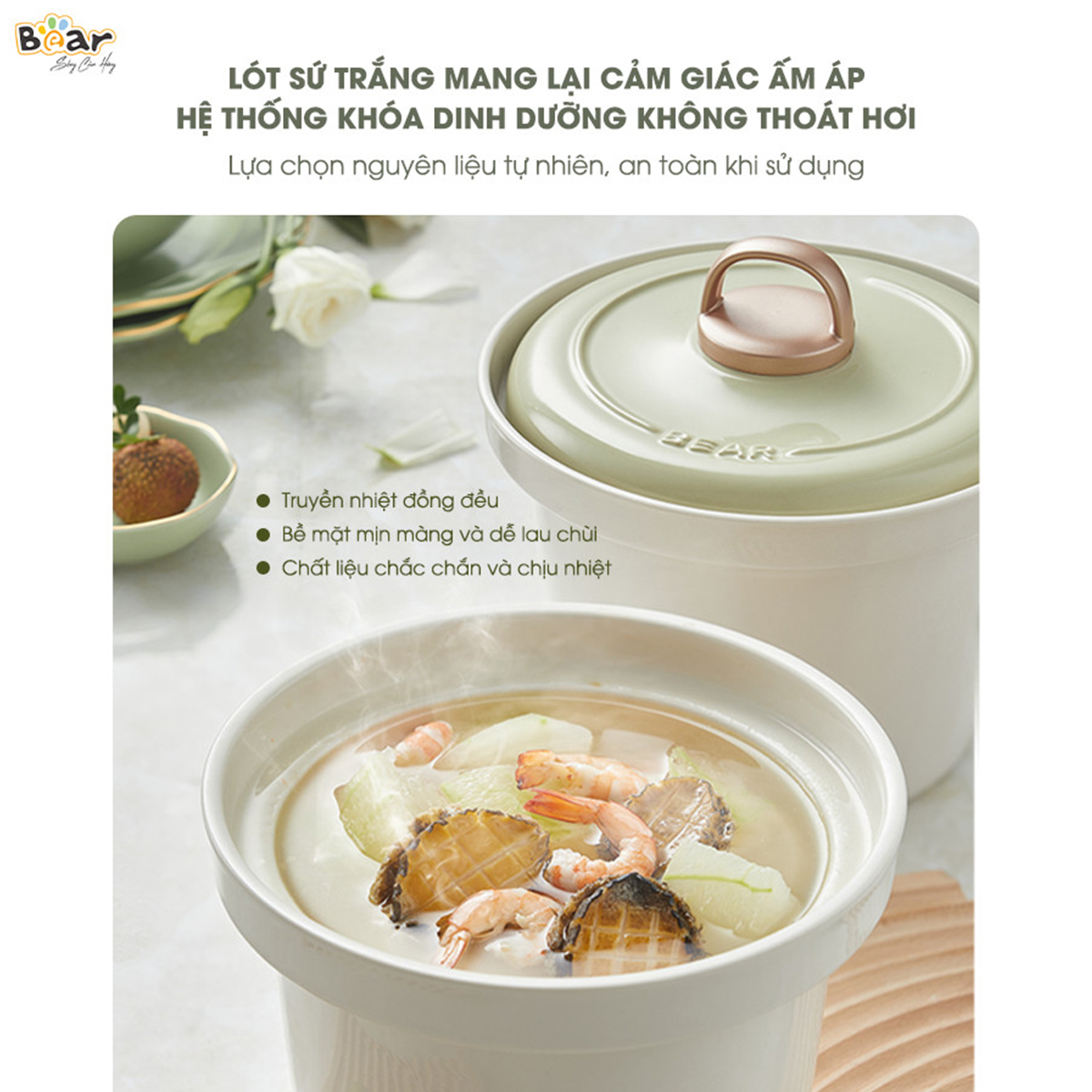Nồi nấu chậm trực tiếp Bear 2L SB-NNC20