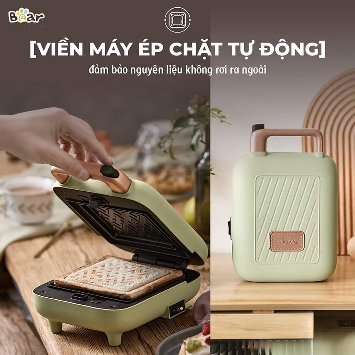 Máy nướng bánh mì 2 khay đa năng Bear DBC- C06M1