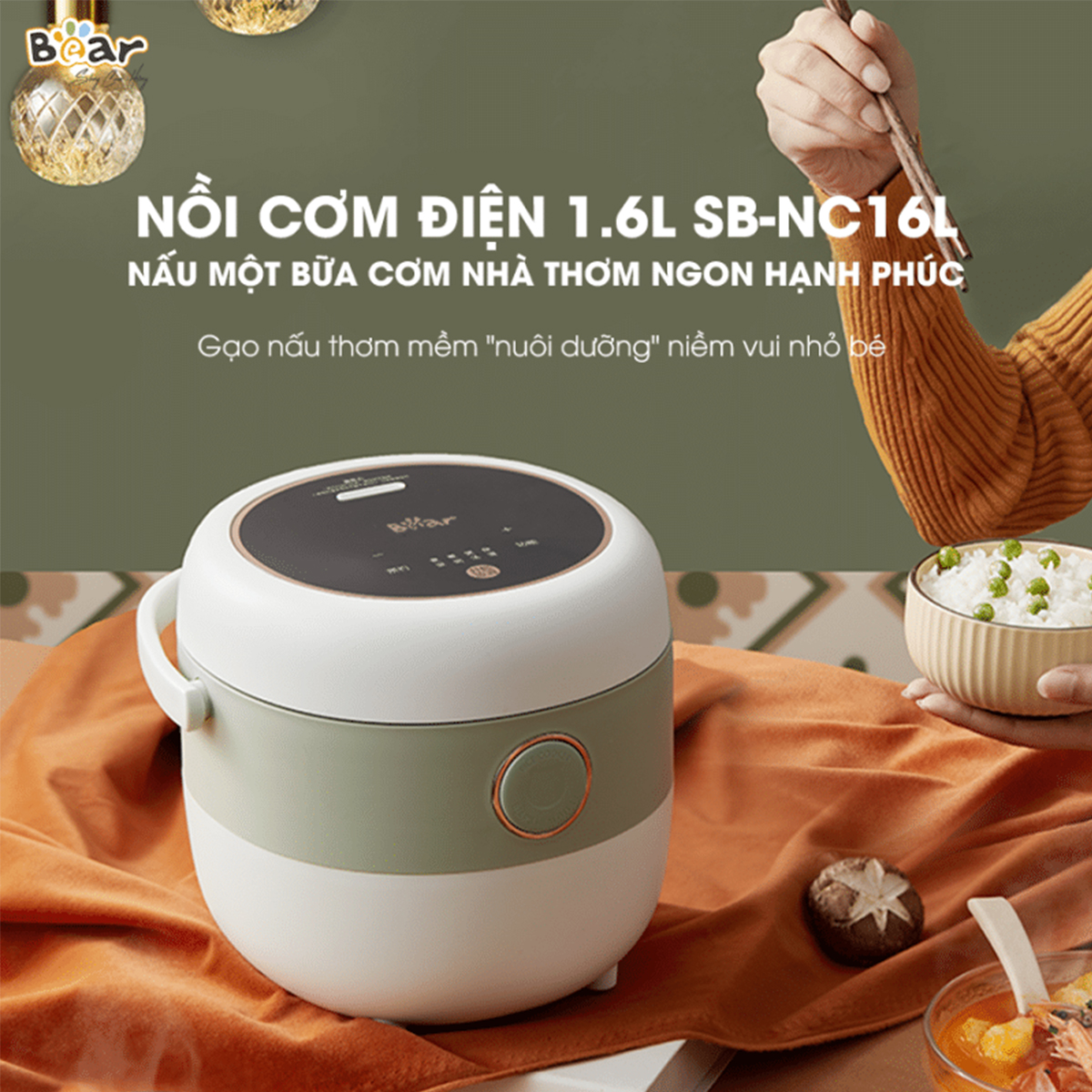 Nồi cơm điện gia đình mini Bear 1 6L SB-NC16L