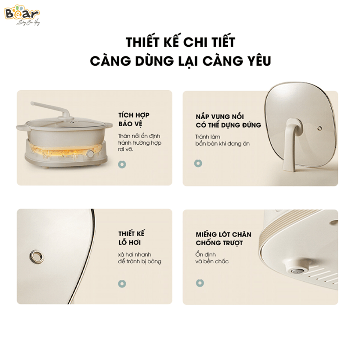 Nồi lẩu 2 ngăn Bear SB-NL60U dung tích 6L