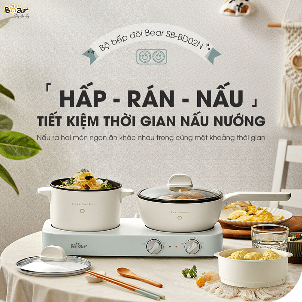 Bếp điện đôi đa năng Bear SB-BD02N