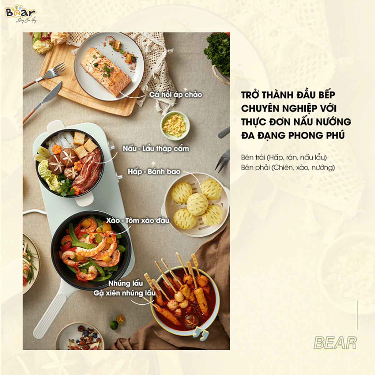 Bếp điện đôi đa năng Bear SB-BD02N