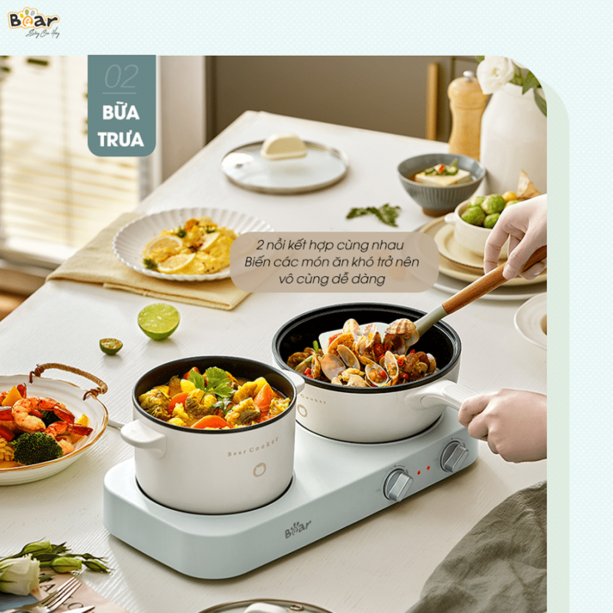 Bếp điện đôi đa năng Bear SB-BD02N