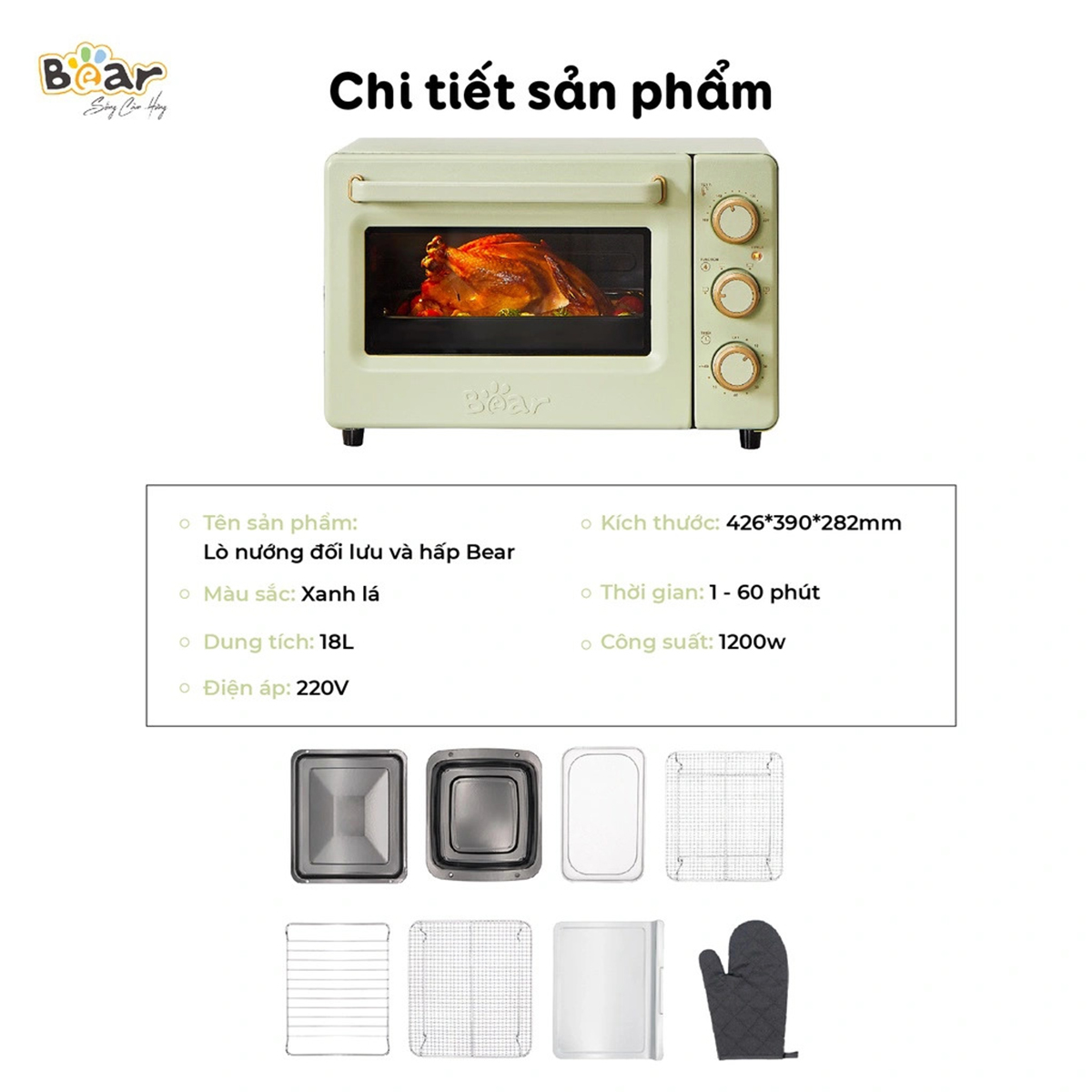 Lò nướng 18L Bear DKX-C20R5