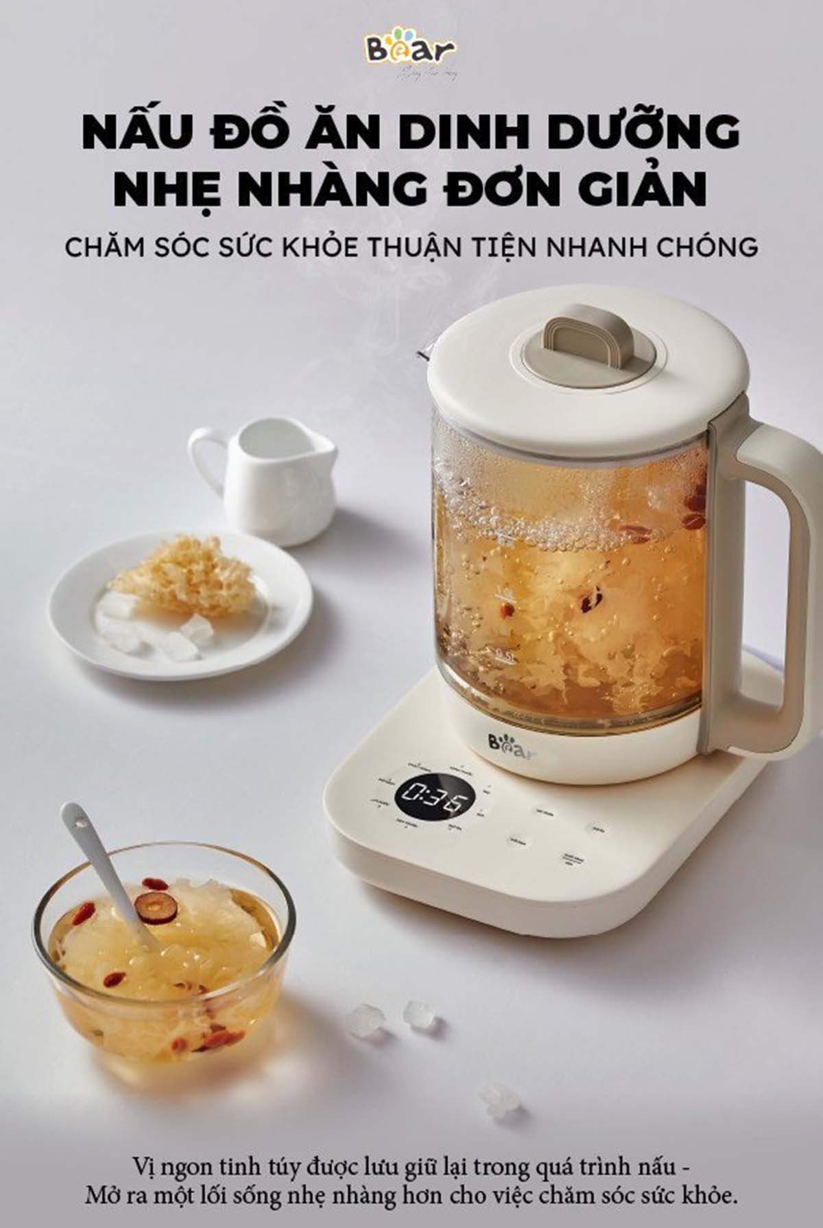Bình pha trà giữ nhiệt 1 5L Bear SB-PT15K