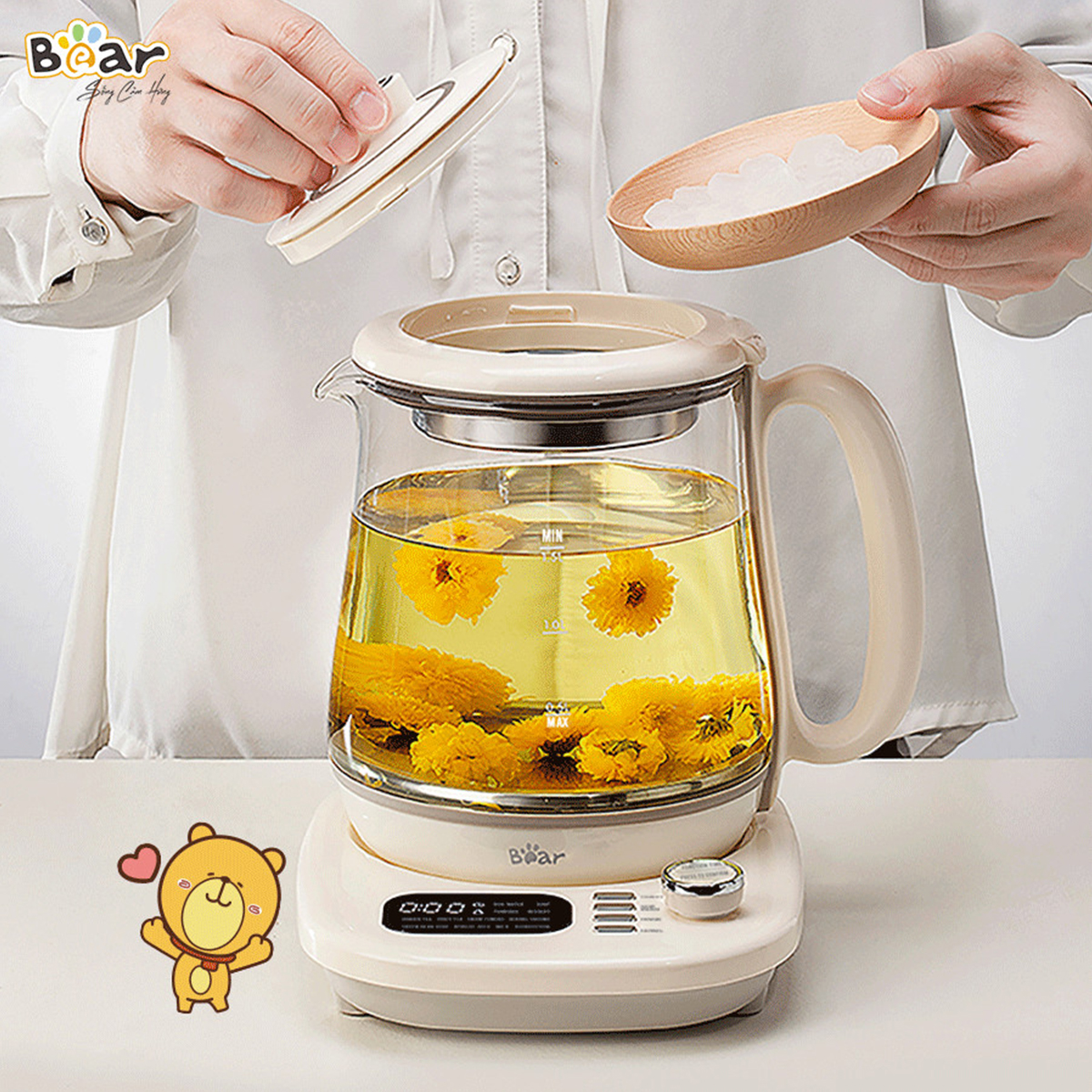 Máy pha trà 12 chế độ 1 5L Bear SUBE011