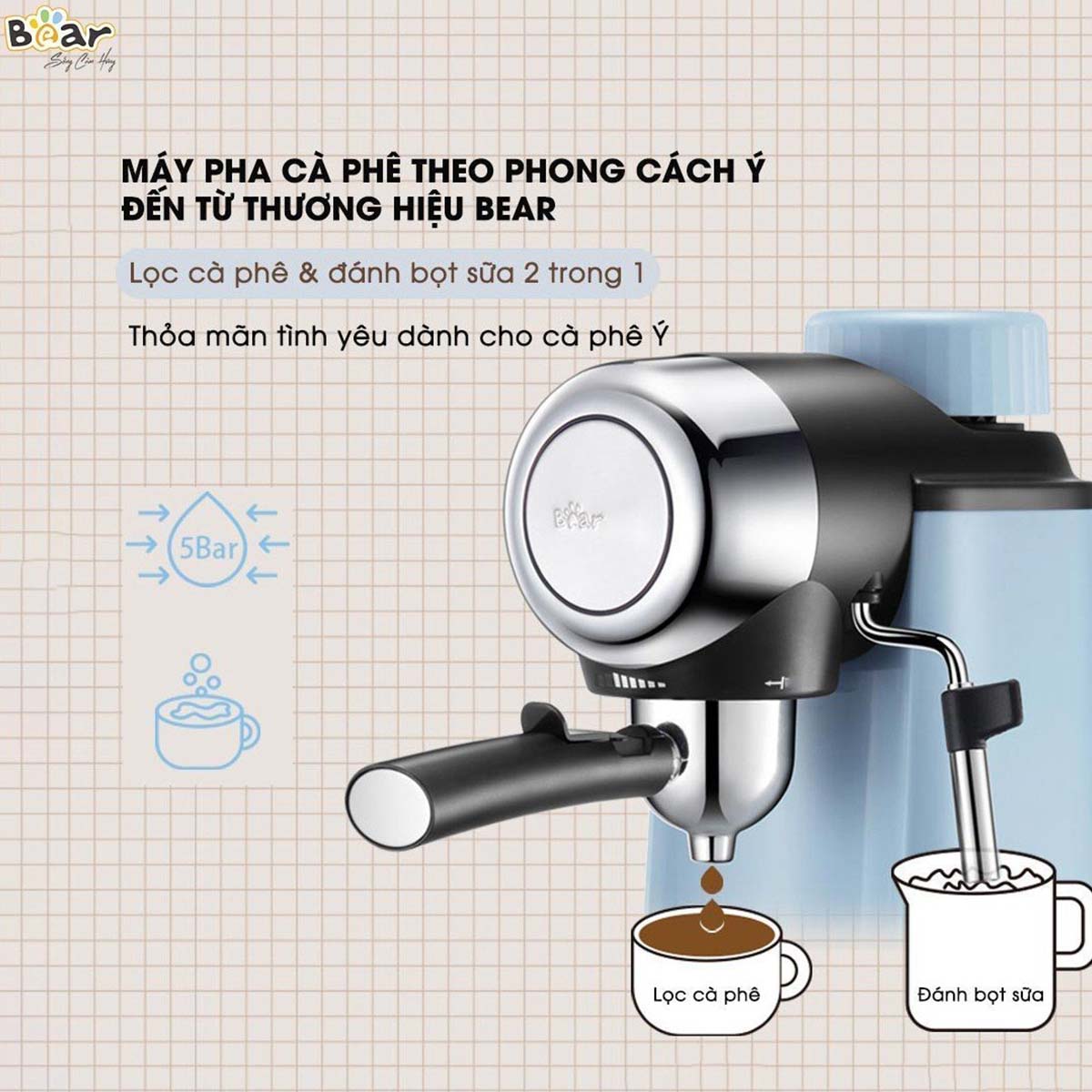 Máy pha cà phê tự động Bear CF- B02V1