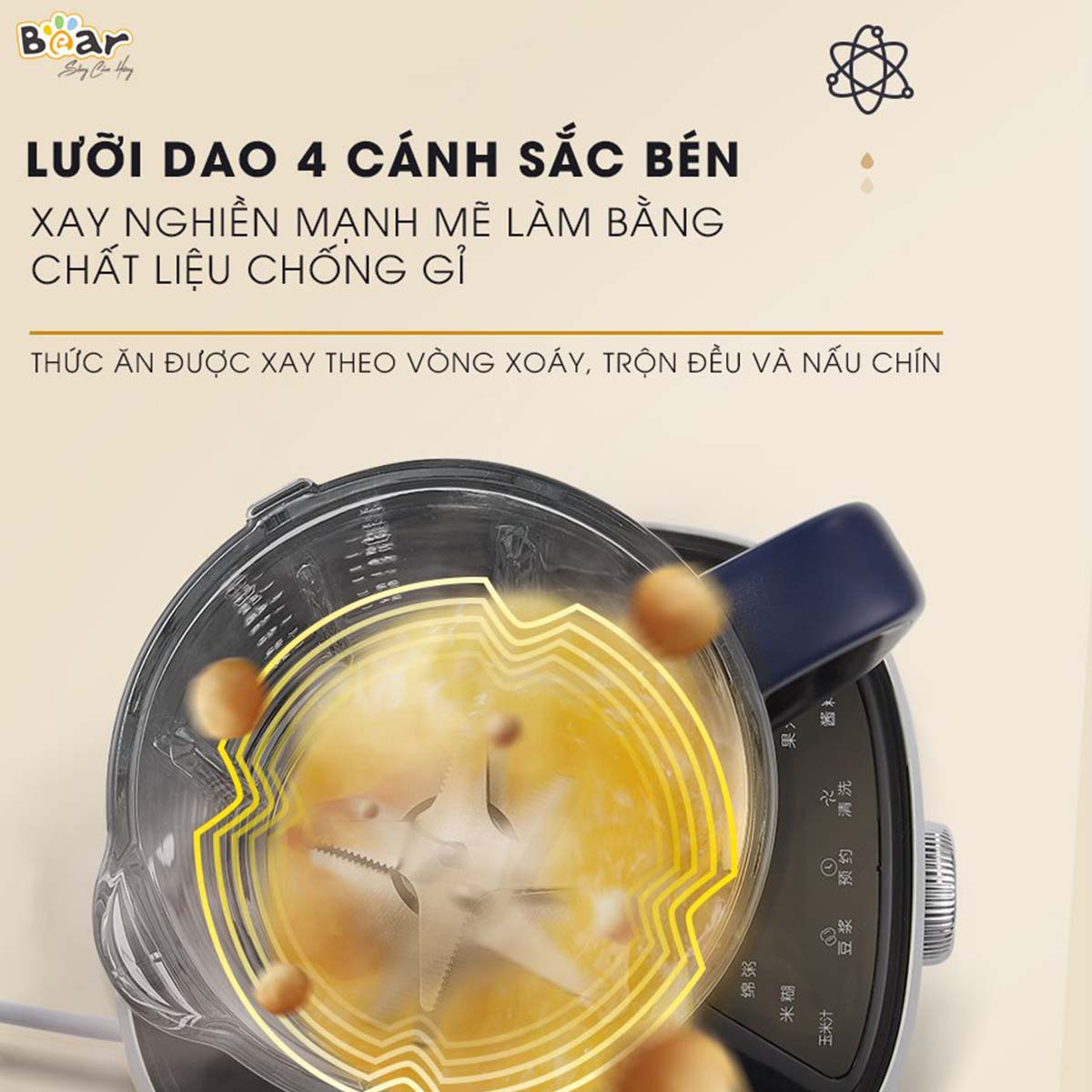 Máy xay nấu sữa hạt 9 chức năng Bear PBJ-B06S2