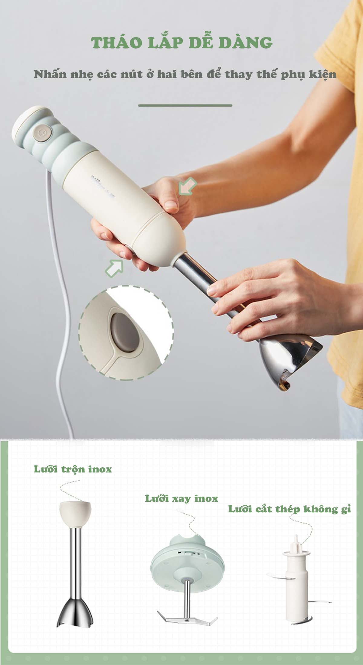 Bộ máy xay cầm tay đa năng Bear JBQ- B50E1
