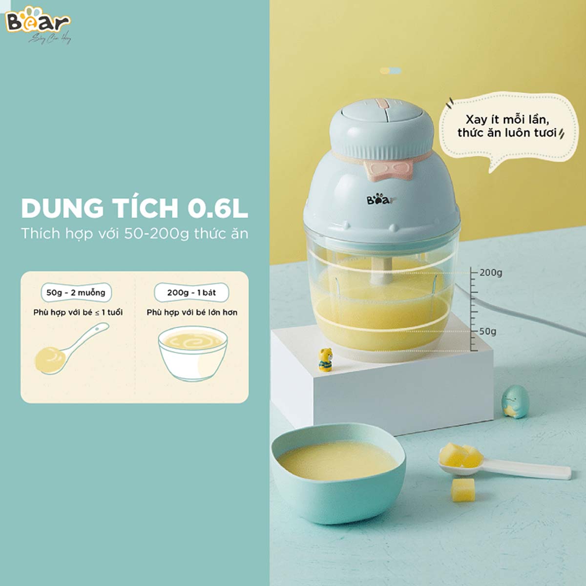 Máy xay ăn dặm 0 6L Bear GR-B06V1