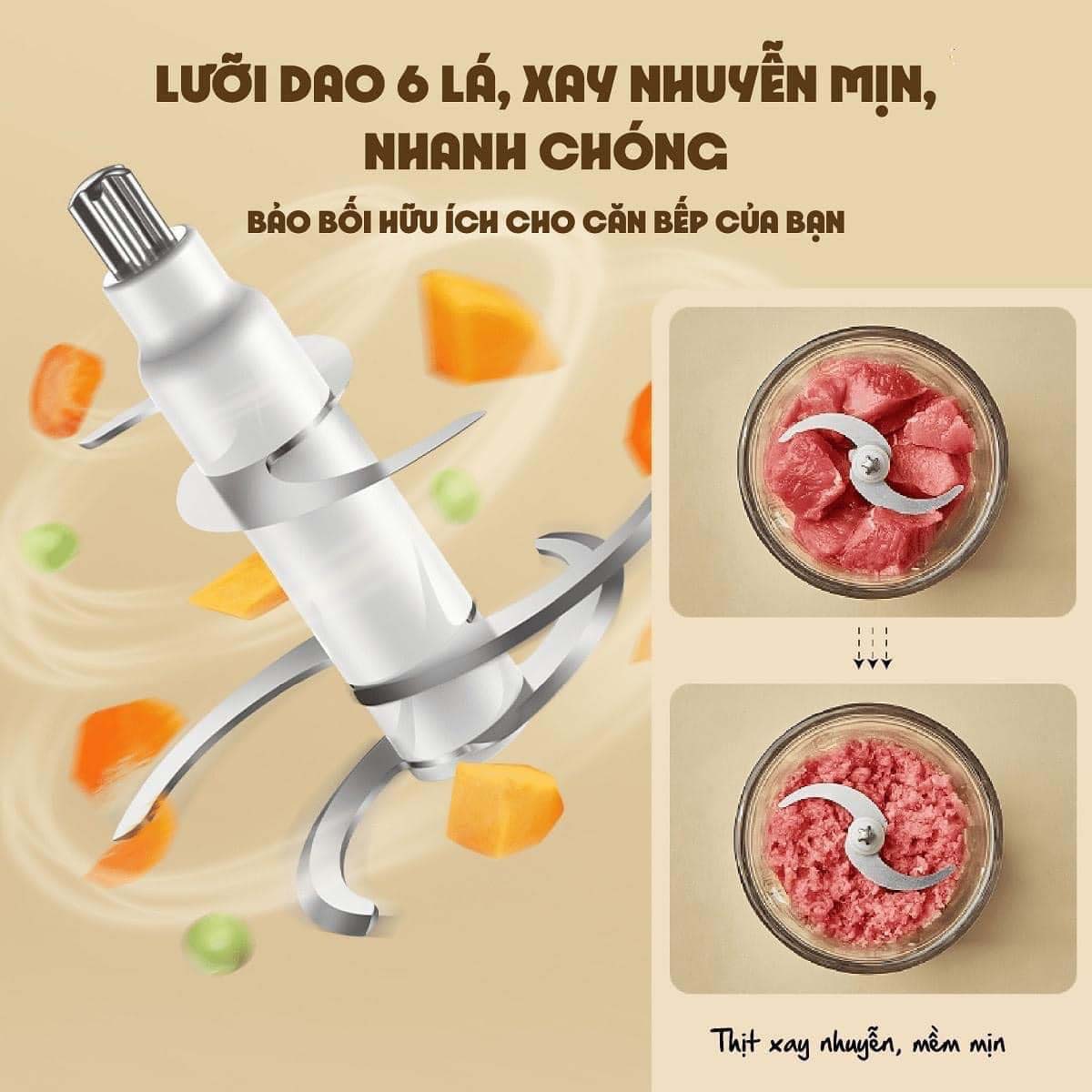 Máy xay ăn dặm 0 6L Bear QSJ-D02Q1