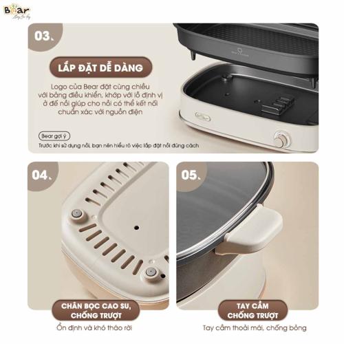 Nổi lẩu nướng đa năng 2 khay Bear SB-NL45K
