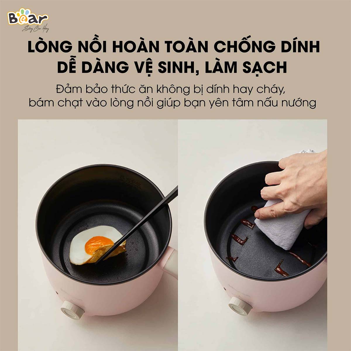 Nồi lẩu đa năng 1 2L Bear DRG-C12K1