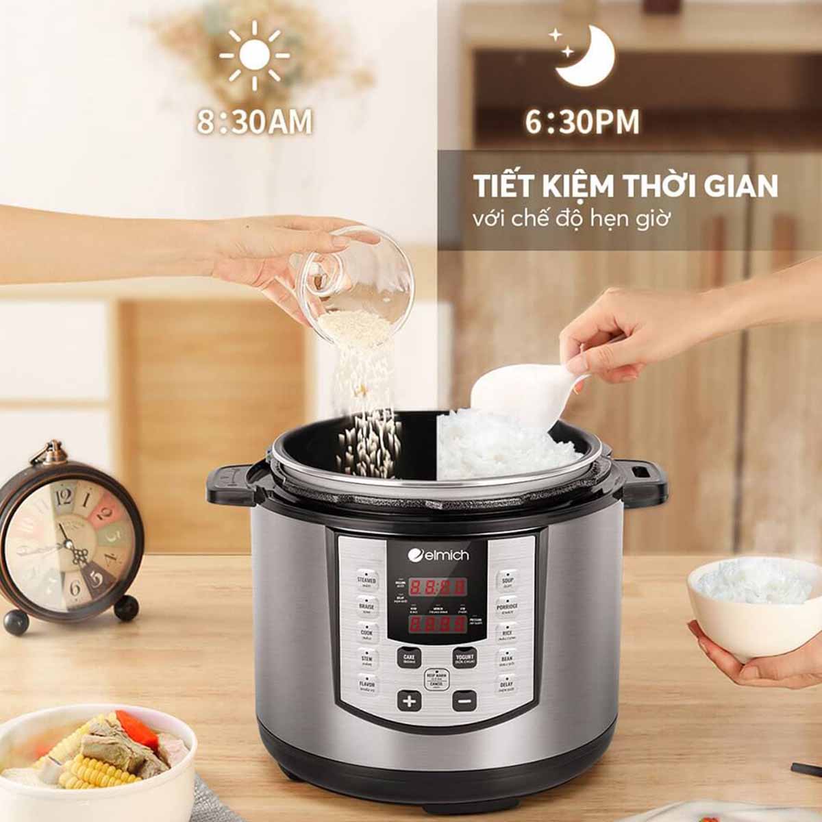 Nồi áp suất điện tử 10 chế độ Elmich 6L PCE-1809OL