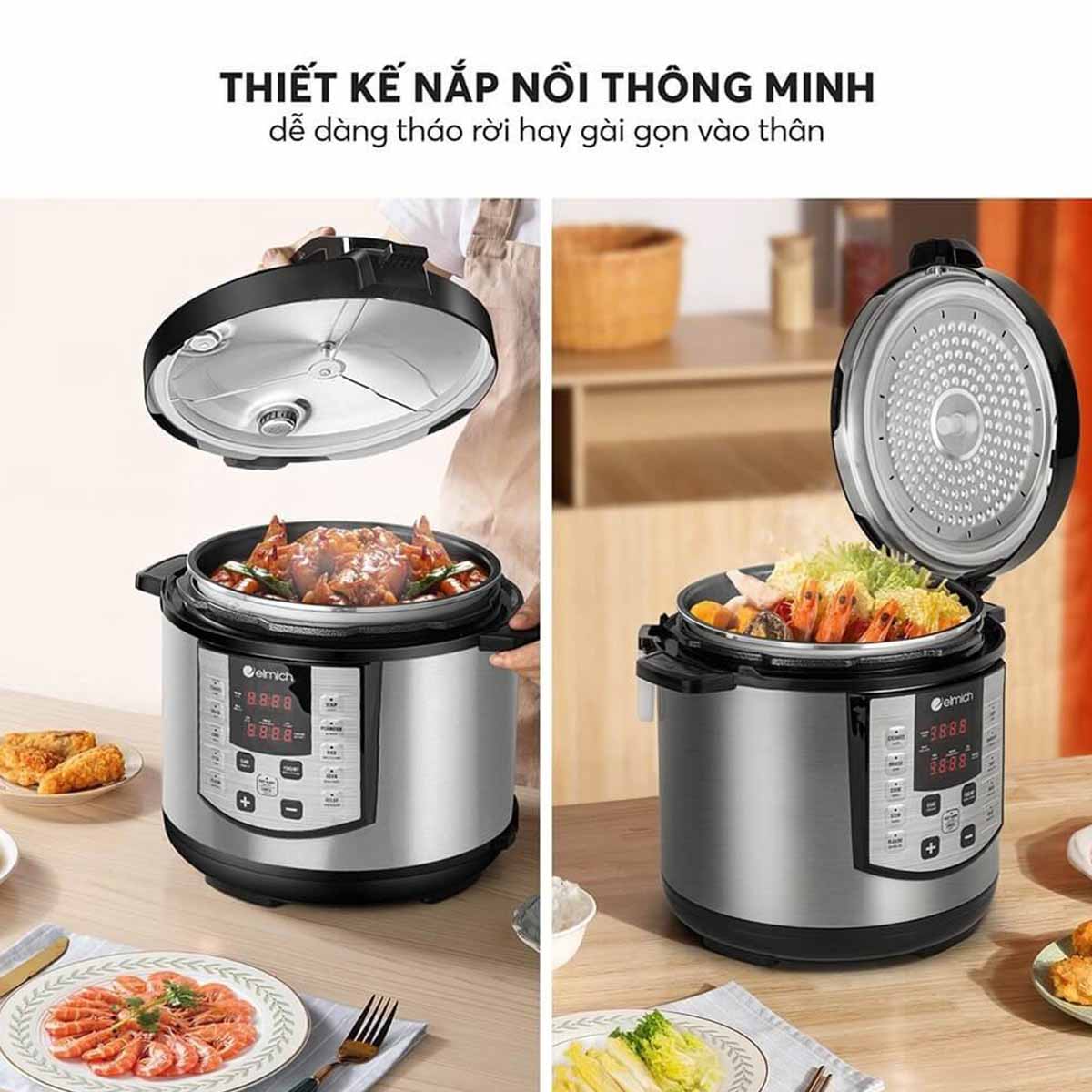 Nồi áp suất điện tử 10 chế độ Elmich 6L PCE-1809OL