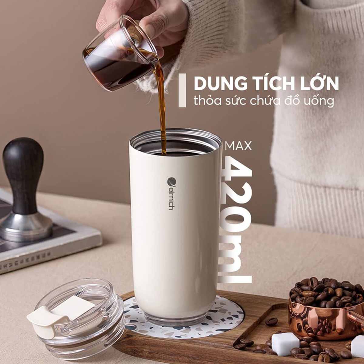 Cốc giữ nhiệt inox 304 Elmich EL-8300