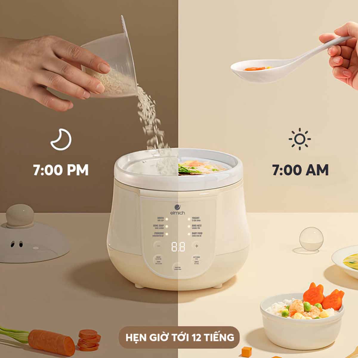 Nồi nấu chậm 1L Elmich SCE-8524OL