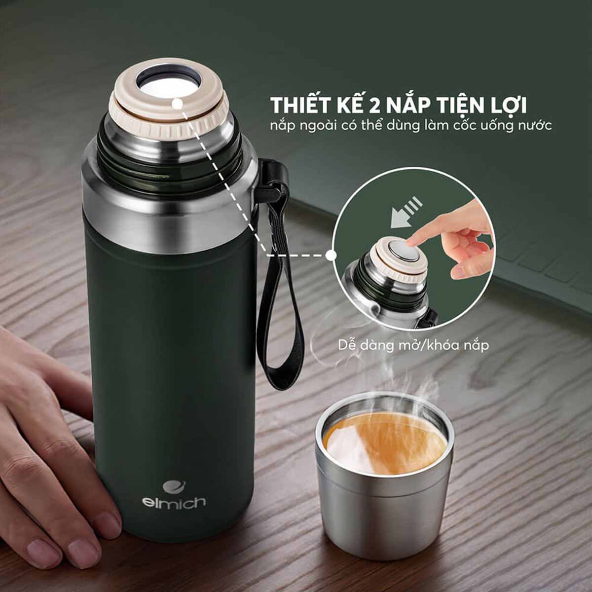Bình giữ nhiệt inox 316 Elmich EL8311 800ml