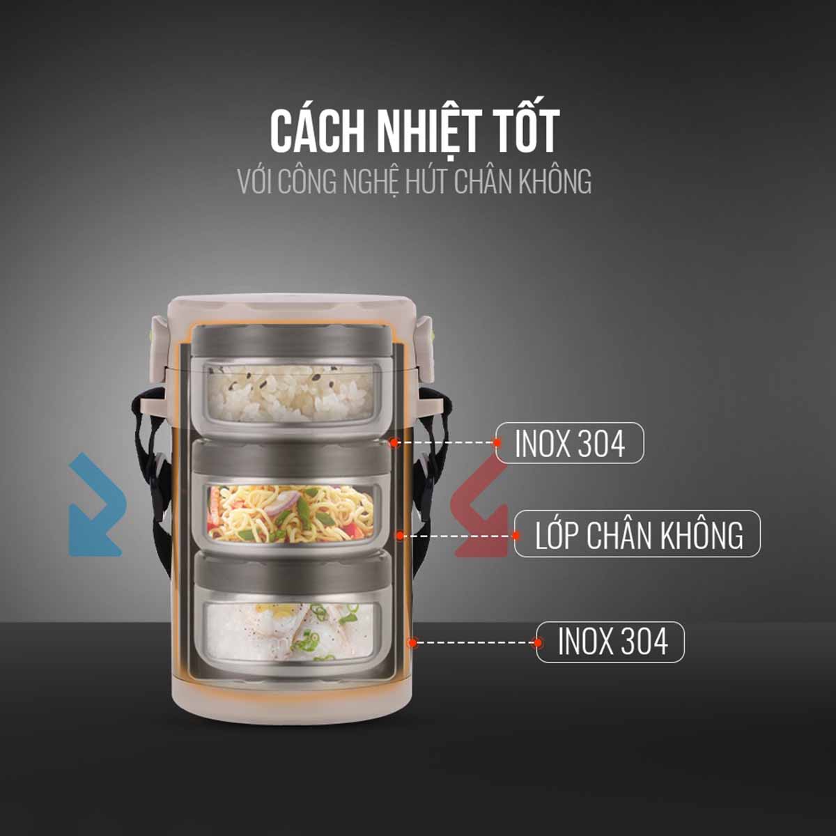 Hộp đựng cơm giữ nhiệt inox 304 Elmich EL8293 1 8 lít