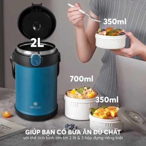 Hộp cơm giữ nhiệt 3 tầng 2 lít Elmich EL8303