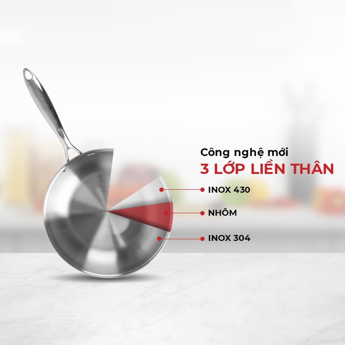 Chảo inox 3 lớp liền khối Elmich Trimax EL-3846OL size 24cm