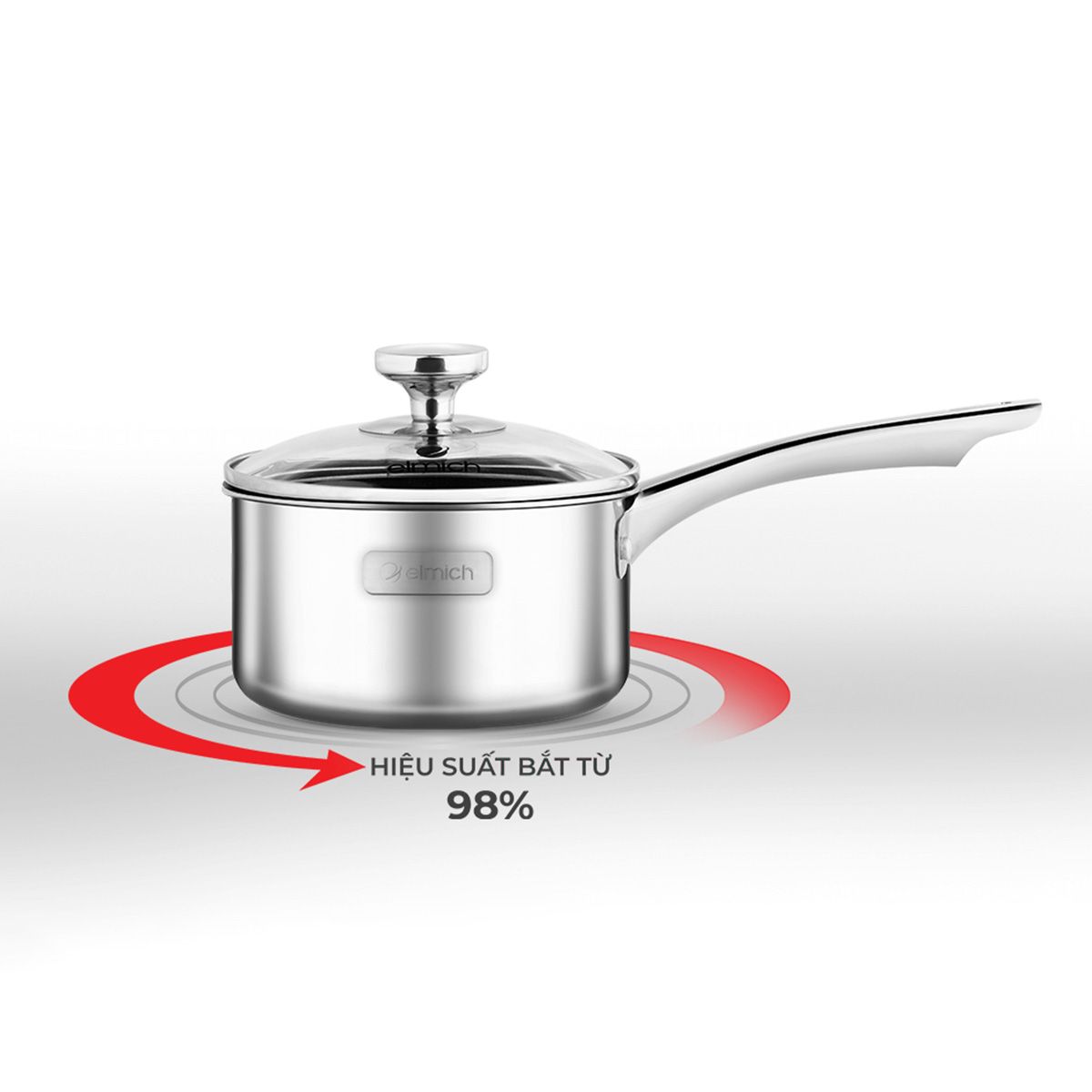 Quánh Inox đáy liền 2 lớp chống dính Elmich Trimax EL-3783 size 14cm