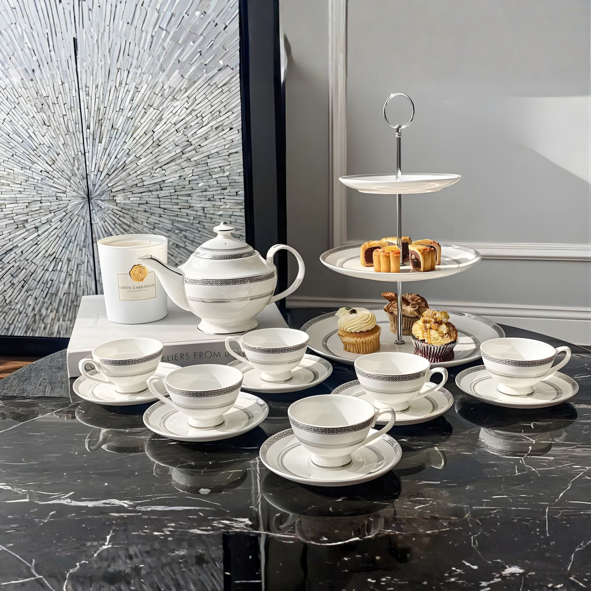Kệ bánh hoàng gia viền bạc Imperial thiết kế đậm nét châu Âu