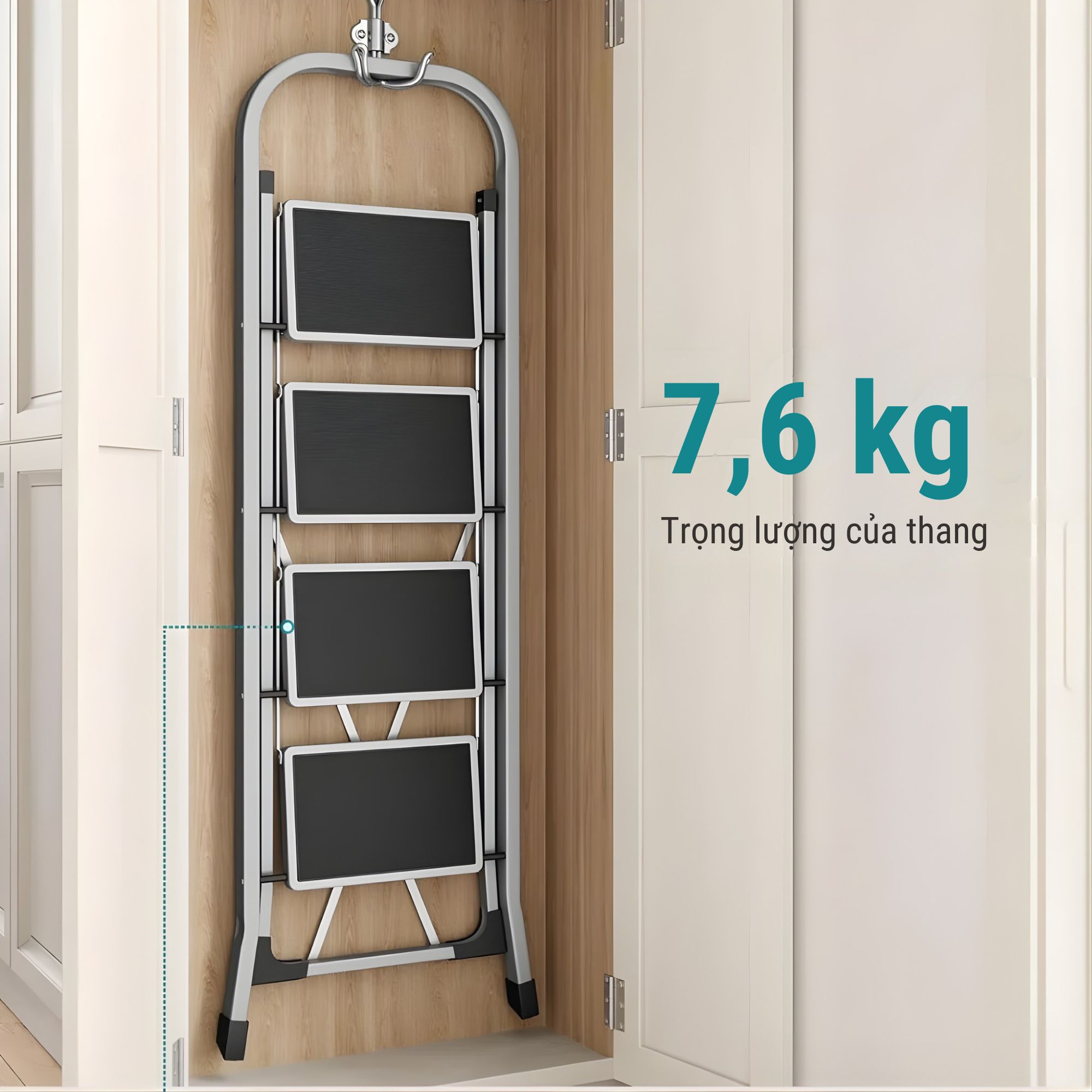 Thang Nhôm Gấp Gọn Cao Cấp 4 Bậc Songmics