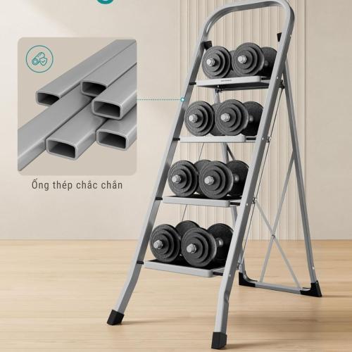 Thang Nhôm Gấp Gọn Cao Cấp 4 Bậc Songmics