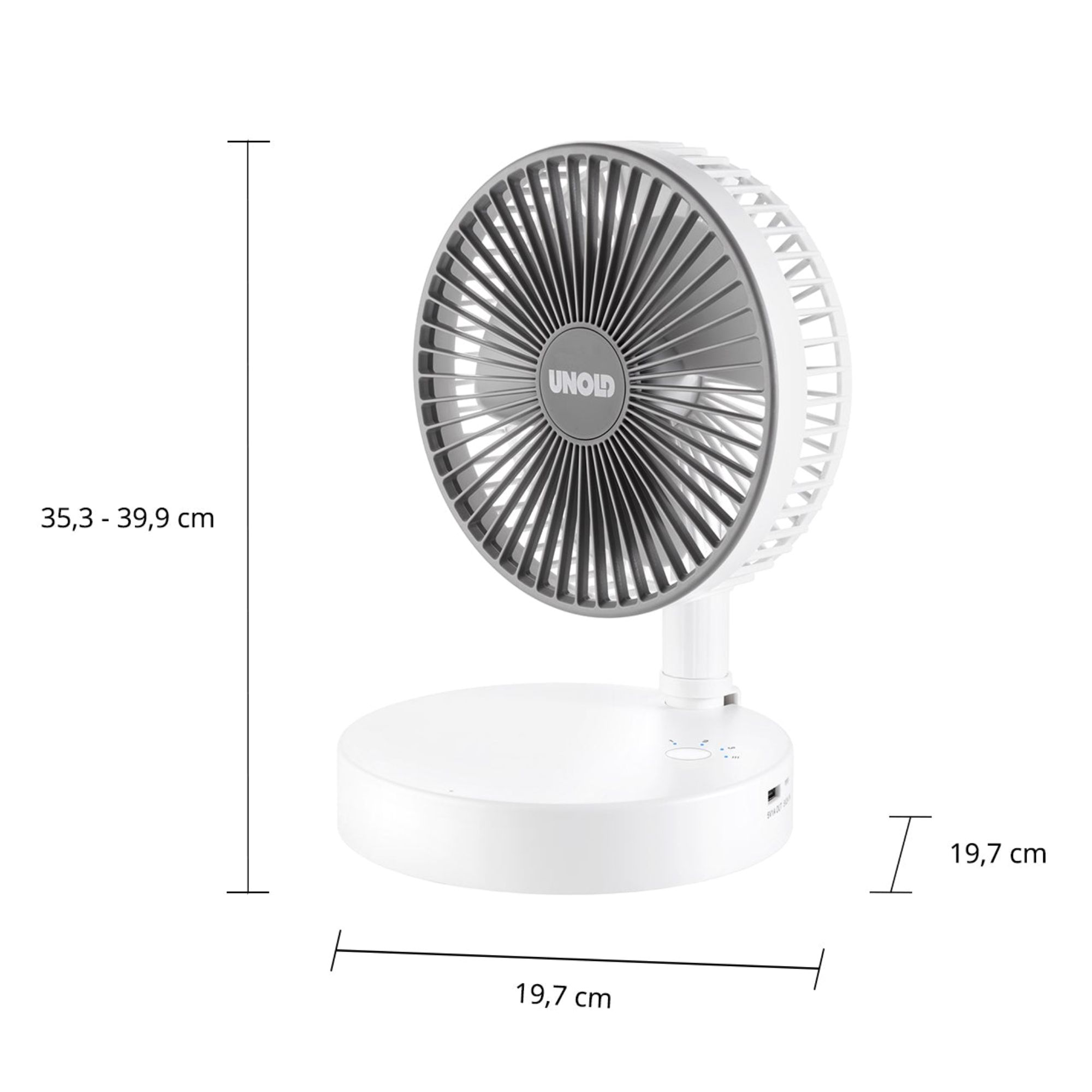 Quạt Tích Điện UNOLD 86720 Teleskop-Venti Cordless - Điểm Nhấn Tinh Tế Cho Không Gian Sống Hiện Đại