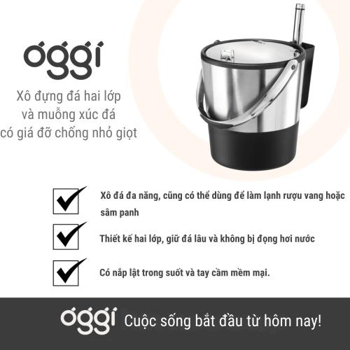Xô đá Oggi dung tích 3 8L với thiết kế sâu lòng xô ngâm rượu hay xô ướp rượu được sử dụng bằng cách đổ nước đá đá viên và đặt rượu bia bên trong rất tiện lợi Sản phẩm có thiết kế tay cầm giúp cho bạn dễ dàng hơn khi di chuyển