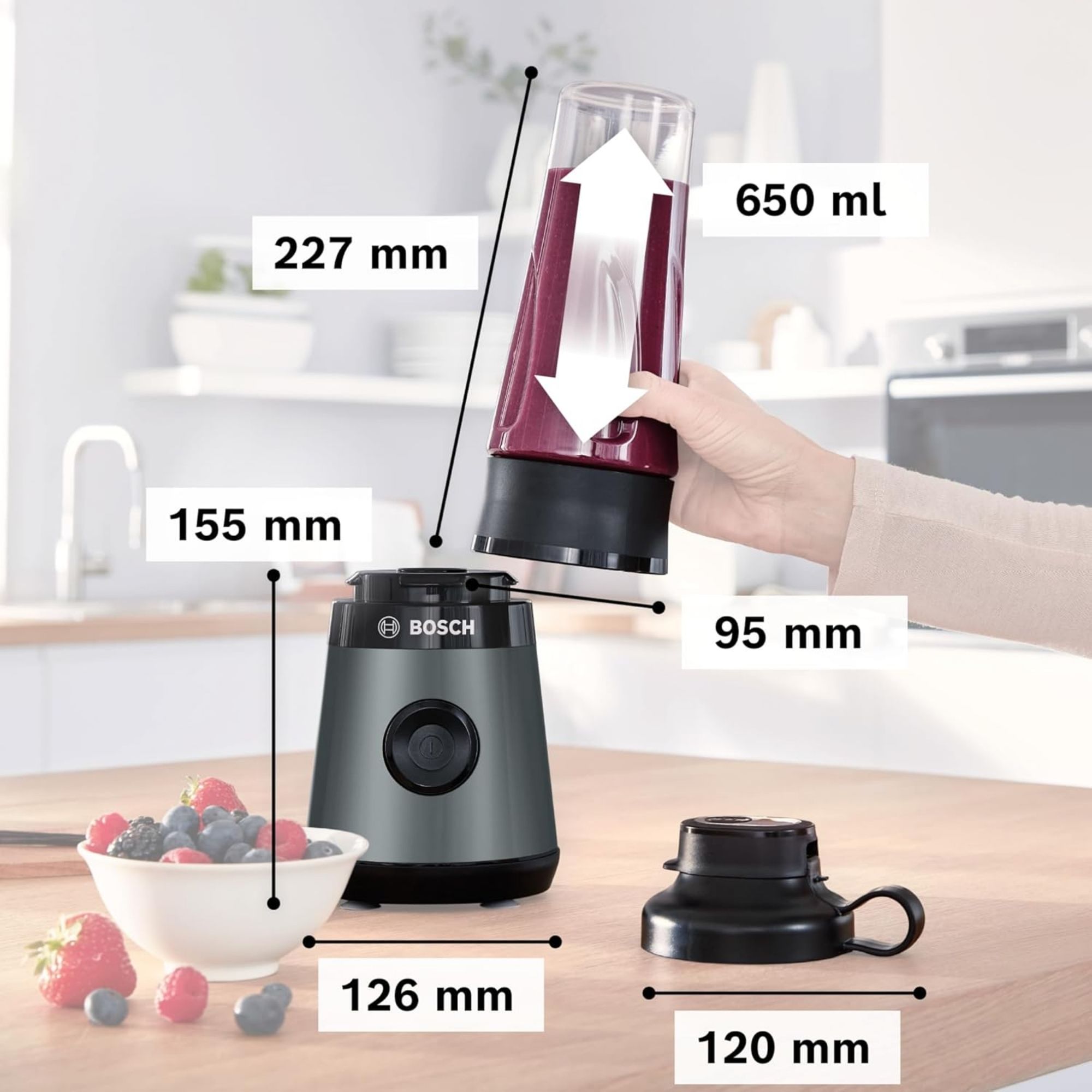 Máy Xay Sinh Tố Mini Bosch MMB2111S Chính Hãng - Giải Pháp Xay Nhuyễn Nhanh Chóng