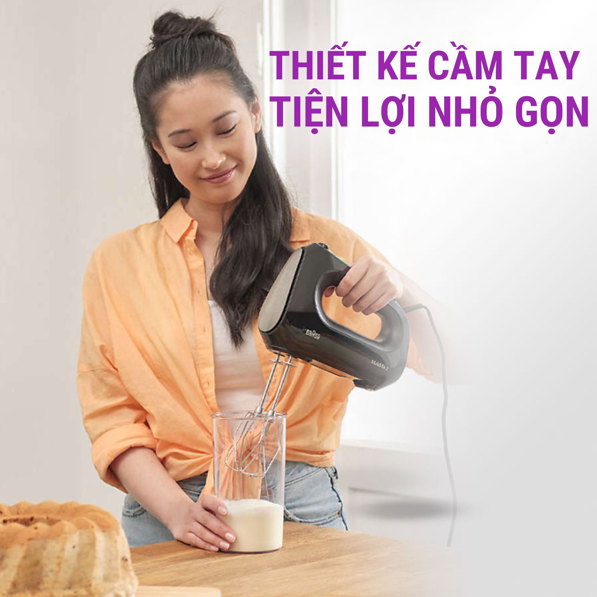 Máy Trộn Cầm Tay Braun HM2110BK - Khơi Nguồn Cảm Hứng Nghệ Thuật Làm Bánh