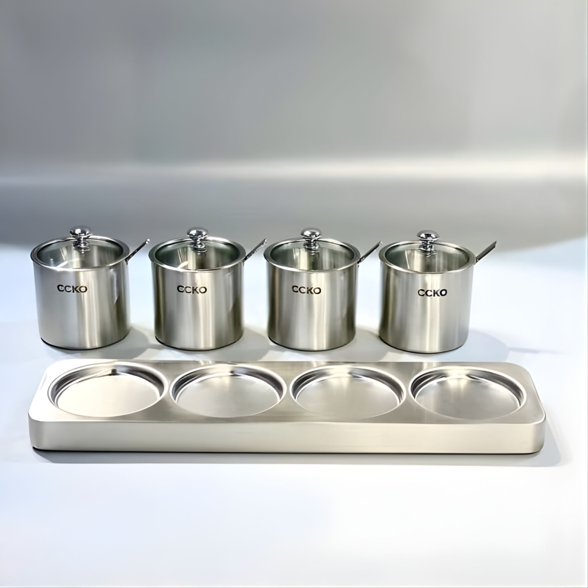 Set 4 Hũ Gia Vị CCKO Inox 304 - Dấu Ấn Thượng Lưu Cho Căn Bếp Đẳng Cấp