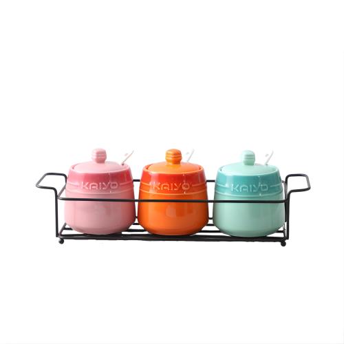 Set 3 Hũ Gia Vị Gốm Sứ Rainbowl Kaiyo KCC-5141 - Giải Pháp Lưu Trữ Hoàn Hảo