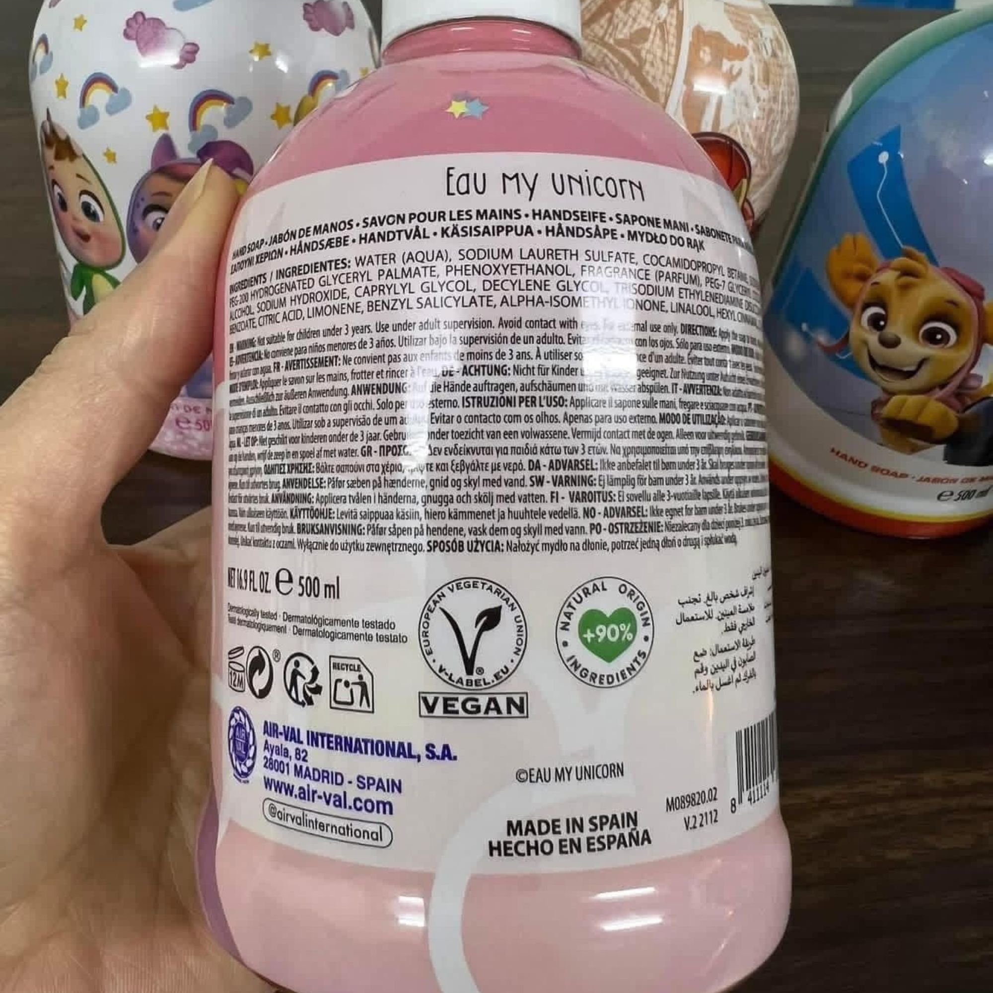 Nước Rửa Tay Trẻ Em AirVal 500ml - Chuẩn Mực Chăm Sóc Da Liễu Chuyên Sâu