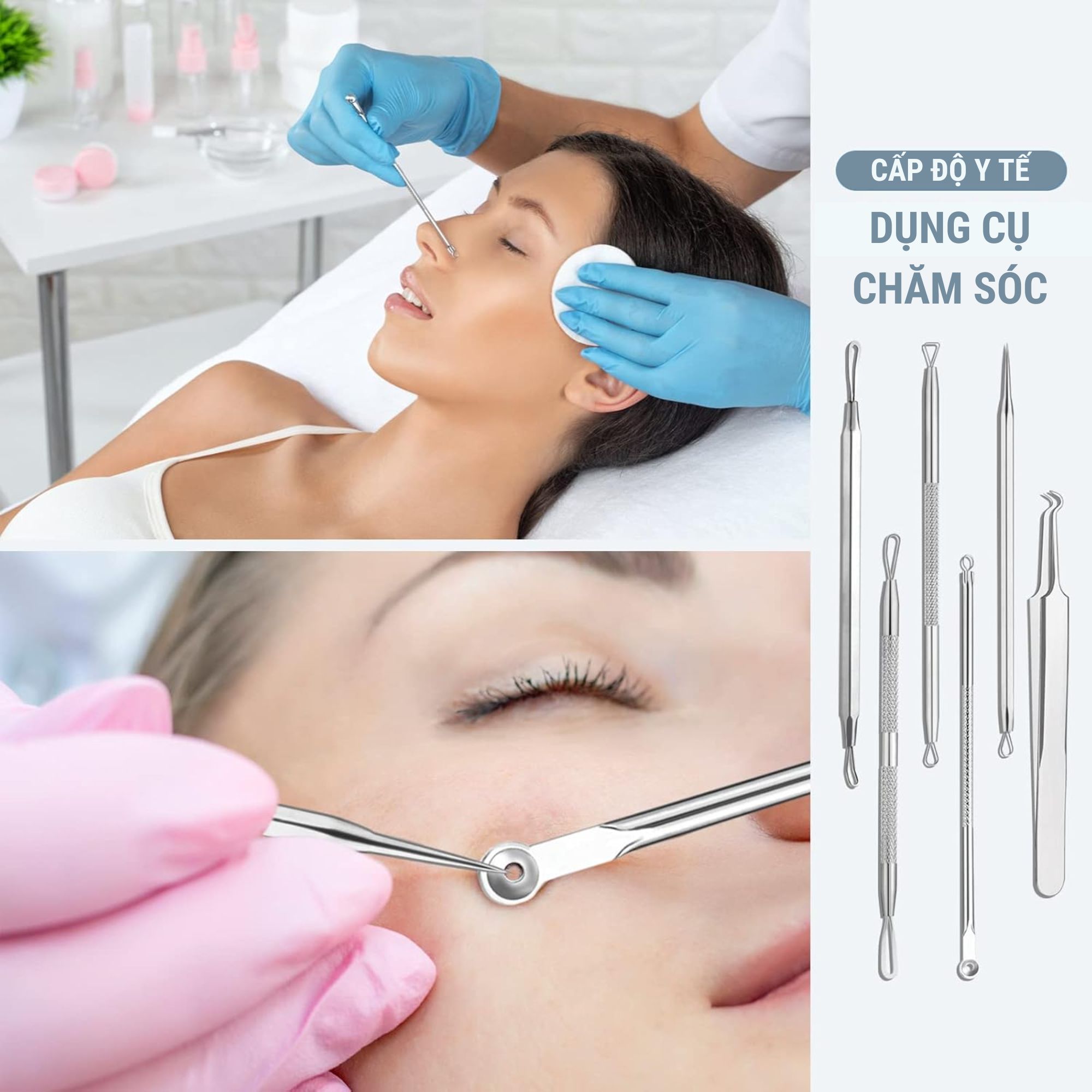 Sét Dụng Cụ Nặn Mụn JPNK Pro SK201 - Công Cụ Xử Lý Khuyết Điểm Da Chuẩn Y Khoa