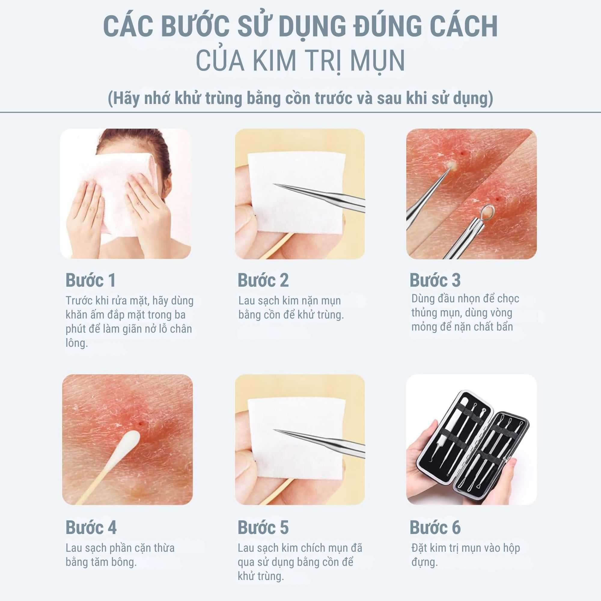 Sét Dụng Cụ Nặn Mụn JPNK Pro SK201 - Công Cụ Xử Lý Khuyết Điểm Da Chuẩn Y Khoa